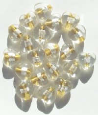 12x16mm 20 Topaz & Crystal Silver Foil Heart Beads